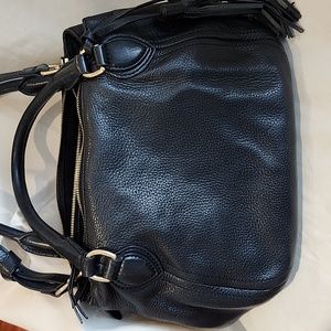 J CREW Black calf pebbles leather shoulder bag with a lot of room and crass bady